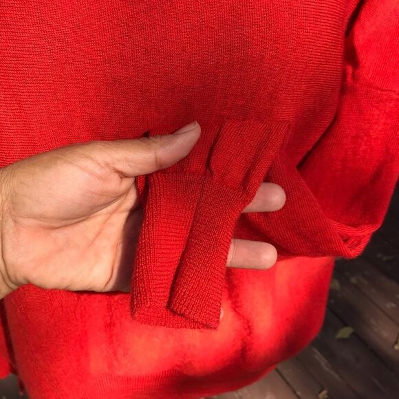 Eileen Fisher Jersey Merino Wool Boxy Step, garnet red sweater Sz XS - Picture 4 of 8